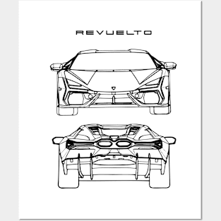 Lamborghini Revuelto Blueprint Posters and Art